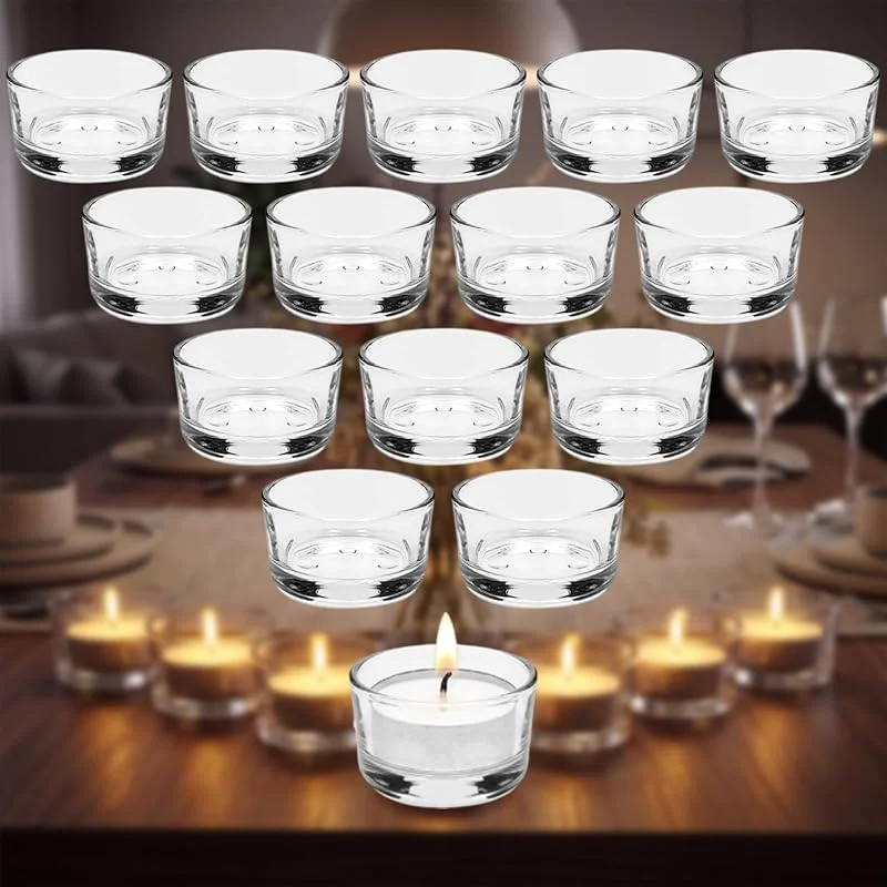 ACONDE 15er-Set Resistente al Calor Portavelas Cristal: para Decoración del Hogar — Cena a la luz de velas