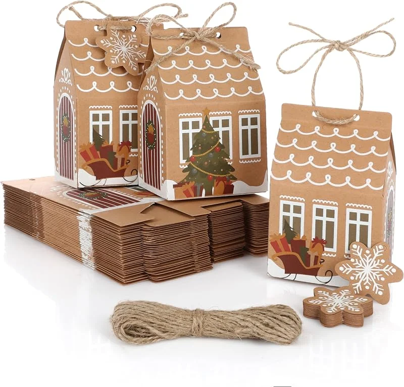 Nordstern Cajas de regalo con forma de casas pack de 25 – Cajas navideñas para calendario de Adviento para rellenar – Cajas de Navidad para pequeños regalos — Envoltorio regalo