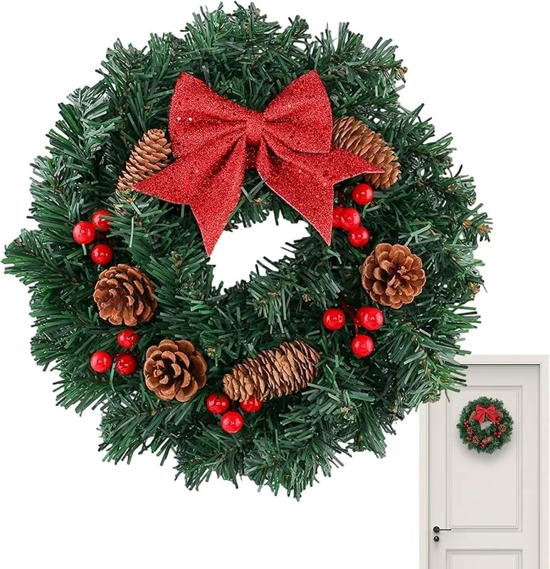 Générique Coronas de Navidad para puerta decoración vegetal de invierno guirnalda — Decoracion Navidad