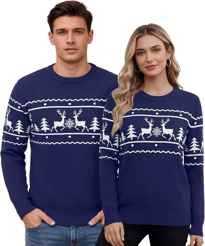 Visita la tienda de Aottori Aottori Jersey Navidad Pareja Manga Larga Cuello Redondo Holgado Festivo — Ropa Navidad
