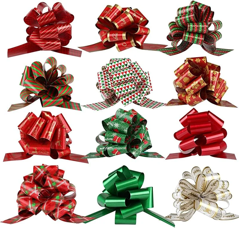 Naler 12 pzs Lazos para Regalo Navidad 11cm, Decoración para Regalos — Envoltorio regalo