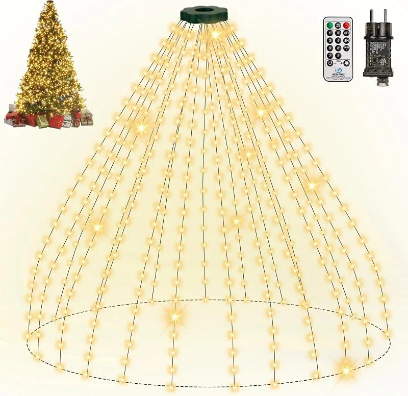 ZELGIRAN Luces Arbol Navidad 500LED 2.5Mx20 8 Modos IP65 Mando a Distancia — Luces Navidad