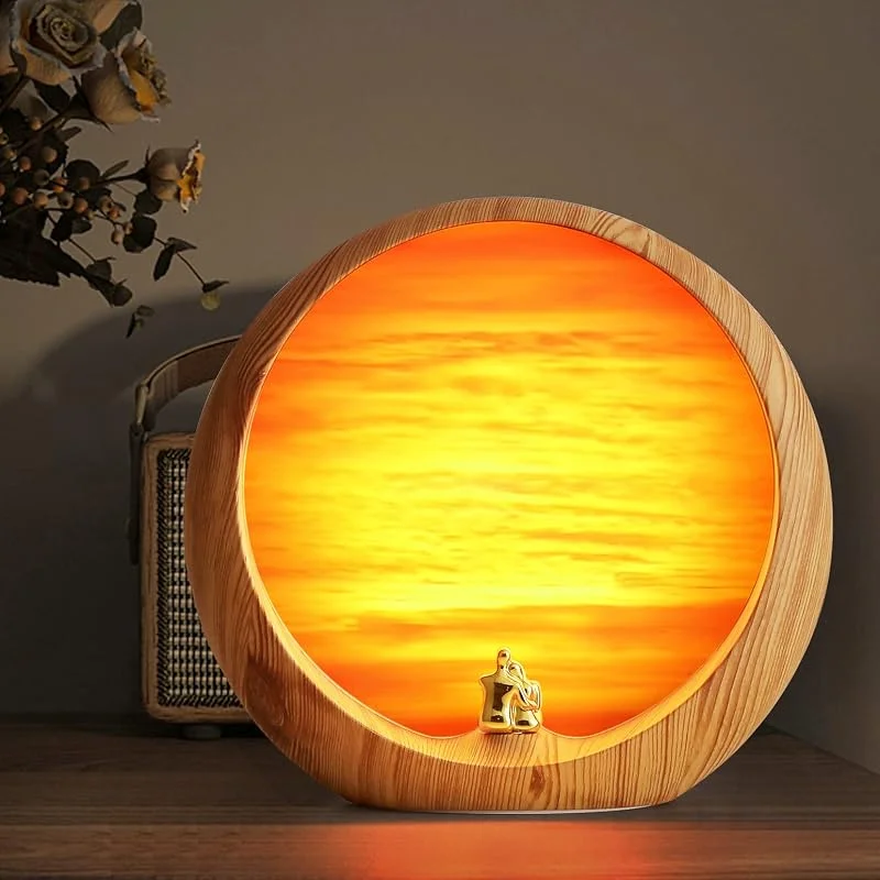 mamre Lámpara de puesta de sol Regalos Idea Aniversario Regalos de cumpleaños de San Valentín Decoración del hogar Lámpara de mesa única Regalo — Cena a la luz de velas
