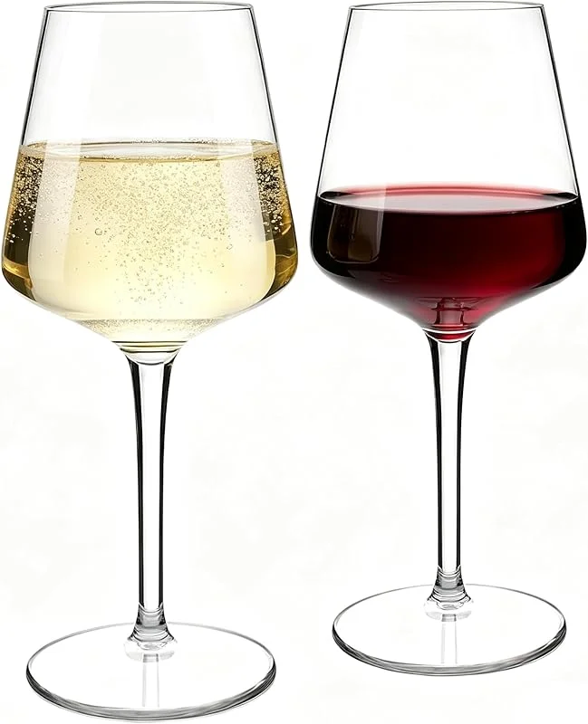 CIYIN Copas de Vino plastico, 2 Piezas Copas de Vino Tinto 420ml, Plástico Tritan, para Vino Tinto, Vino Blanco (C) — Vino y mesa festiva