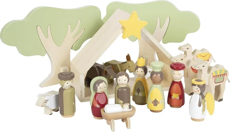 Visita la tienda de small foot Small Foot-Engel Set Pesebre Madera, navideña Apta para niños, decoración de Navidad, 12356, Multicolor, S — Decoracion Navidad