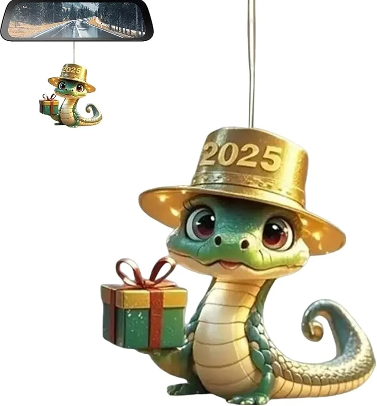 Generic Decoración Serpiente Lindo Colgante Acrílico Forma de Serpiente y Sombrero — Decoracion Navidad