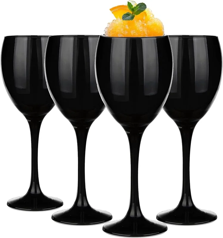 Visita la tienda de Glasmark KROSNO 1992 Glasmark KROSNO 1992 Juego de 4 copas de vino, 300 ml, copas de vino blanco, copas de vino tinto, copa de vino, postre, cóctel, vasos de agua, aptos para lavavajillas, negro — Vino y mesa festiva