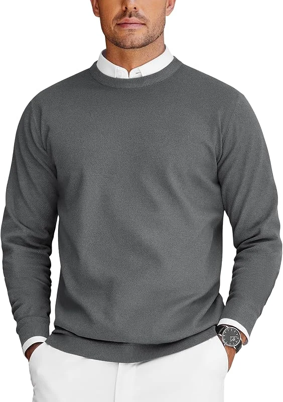 Visita la tienda de COOFANDY COOFANDY Jersey Hombre Punto Sueter Manga Larga Jerséis Ligero Sweater Fina de Cuello Redondo Jersey Trabajo Sueter Cálido de Invierno — Ropa Navidad