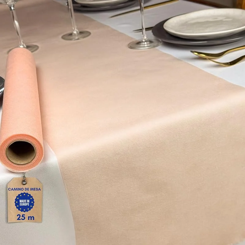 Visita la tienda de NATUARTE Camino de Mesa Albaricoque, Rollo de Tela no Tejida de 25 Metros x 30 centimetros, Decoracion de Mesa, Tela Decoracion Bodas Bautizos Comuniones, Color Albaricoque — Adviento y mesa