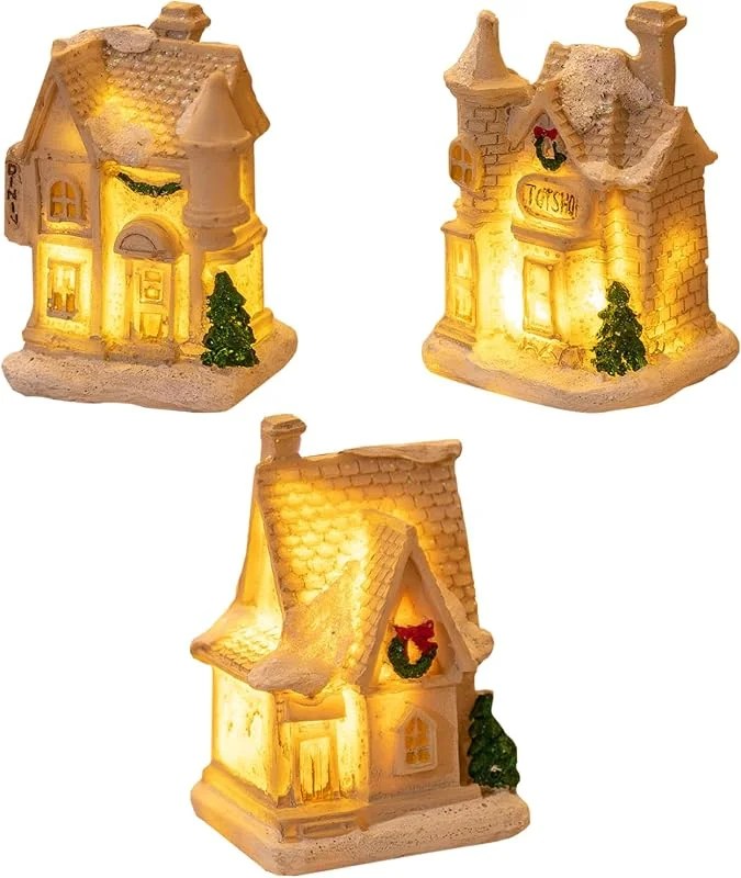 Vidillo Navideño Adornos LED de Casas de Pueblo con Luz adorno — Decoracion Navidad