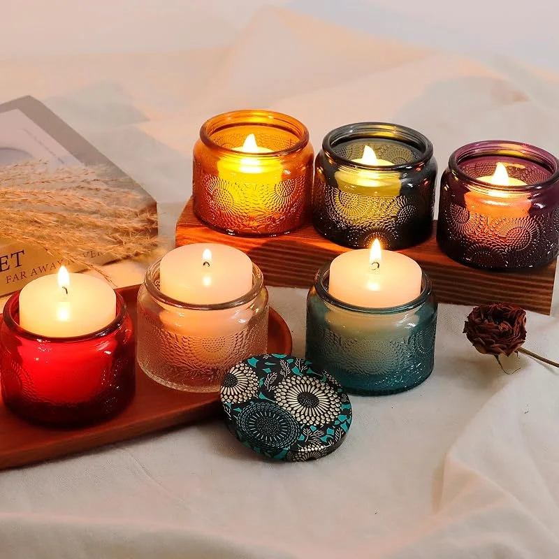 Visita la tienda de Acetiti 6 Portavelas de Cristal Reutilizables con Tapa para Velas de Té — Cena a la luz de velas