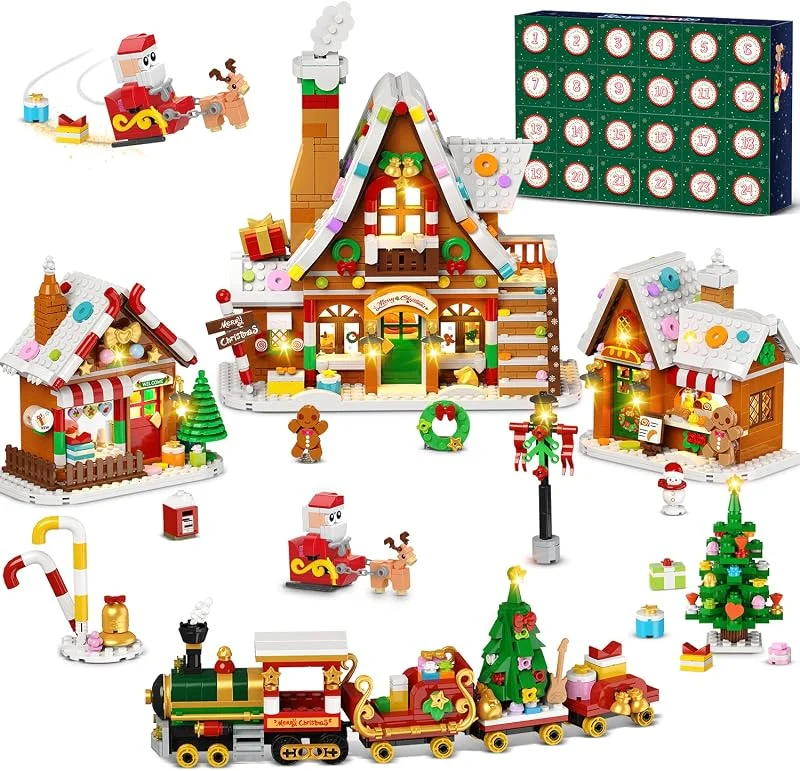 INSOON Calendario de Adviento 2026, Mini Casa de Jengibre con Luces — Decoracion Navidad