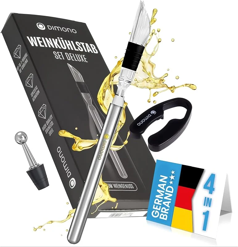 Dimono® Varita Enfriadora de Vino 4 en 1 - Set Regalo con Decantador — Vino y mesa festiva