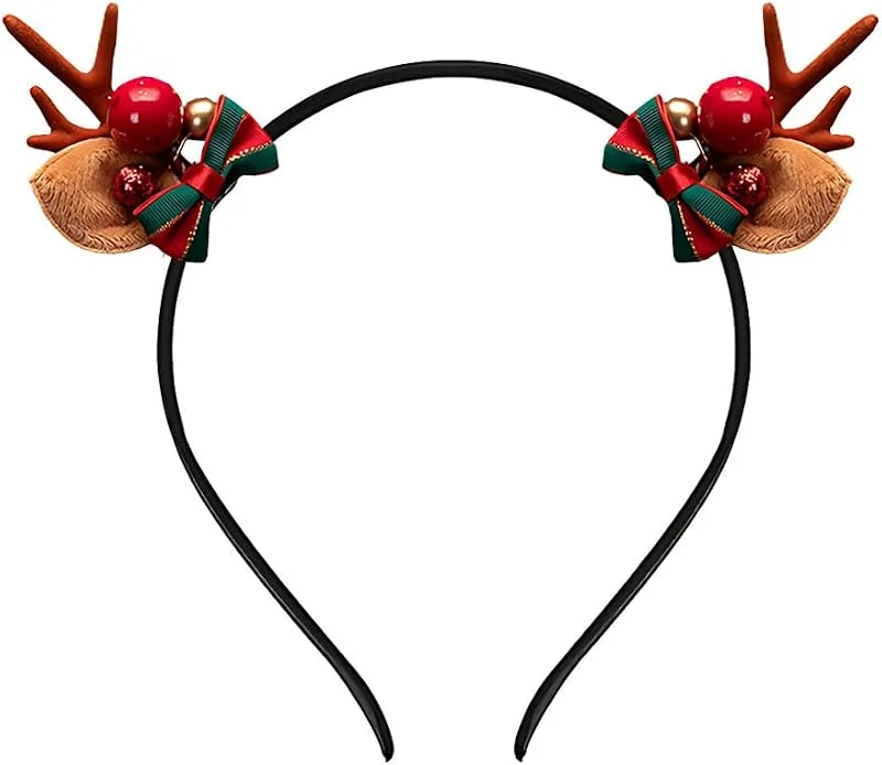 WHYCNJL 1 Pieza Diademas Navideñas para Adultos Niños, Bonita Diadema de Renos de Navidad, Accesorios Pelo Niña Mujeres, Diadema Navidad de Cuernos de Reno — Ropa Navidad