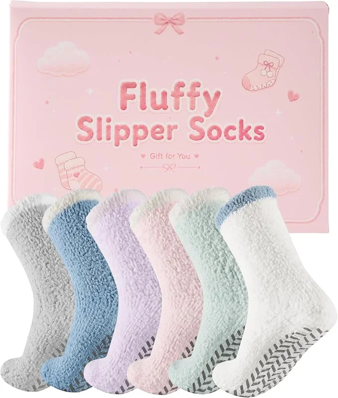 Visita la tienda de Niorasen Niorasen Calcetines Antideslizantes MujerCoralina, 6 Pares, 35-42 — Decoracion Navidad