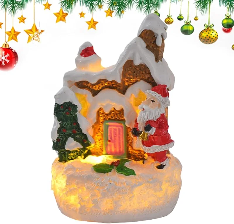 Genérico Pueblo navideño iluminado, Casas de pueblo navideño, el conjunto de pueblo — Decoracion Navidad