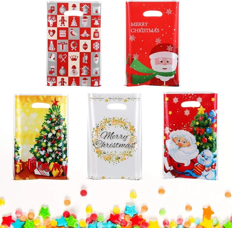 Visita la tienda de GWHOLE GWHOLE 60 Bolsas Regalo Navidad de Plástico para Chuches y Fiestas — Envoltorio regalo