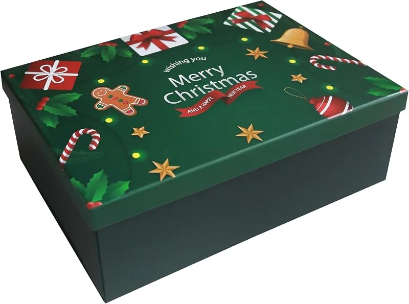 Visita la tienda de STRBOXONG Caja navideña con tapa para regalos 27×21×10, 5 cm verde 1 ud STRBOXONG — Envoltorio regalo