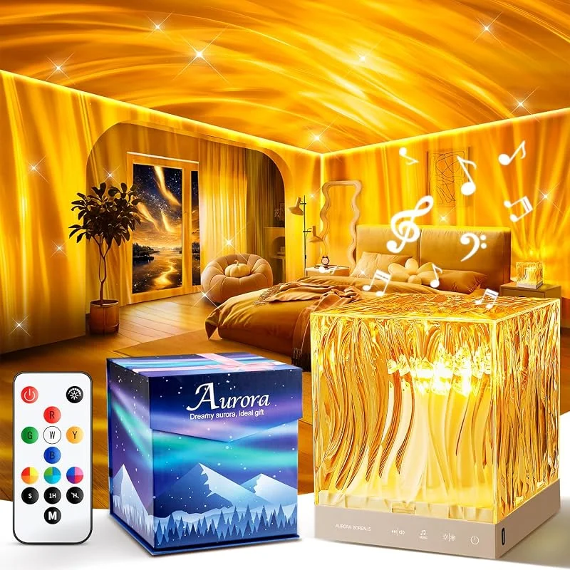 PIKOY Proyector LED con Altavoz Bluetooth Portátil para Electrónica de Consumo, 18 Colores, Música para Dormir y Ruido Blanco, Ayuda para Dormir para Adultos y Bebés, 15 Sonidos para Dormir — Luces Navidad