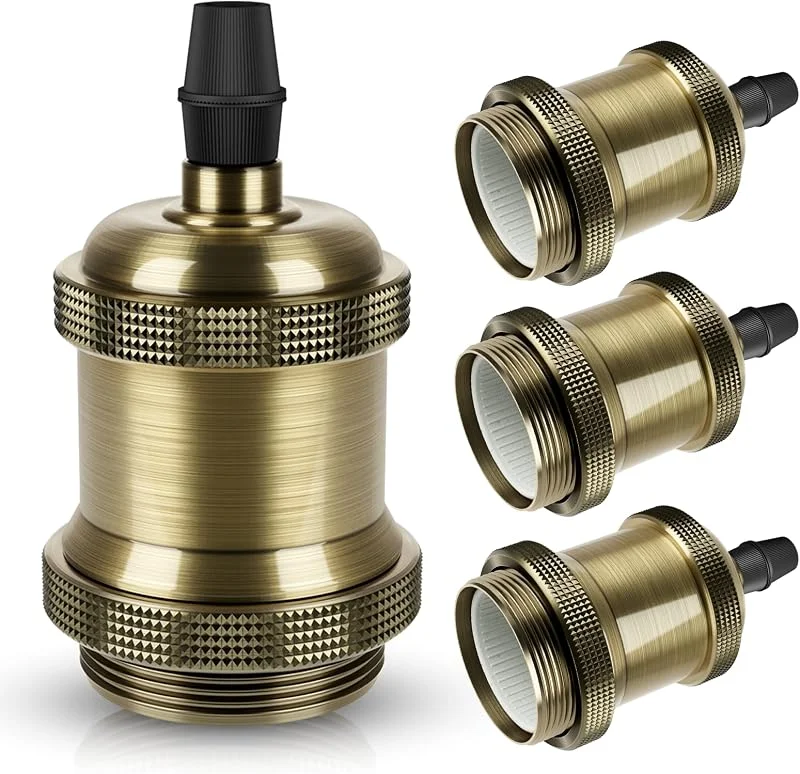 Visita la tienda de DiCUNO DiCUNO Portalámparas E27 vintage, Champaña de Oro Edison retro, Pack de 4 — Cena a la luz de velas