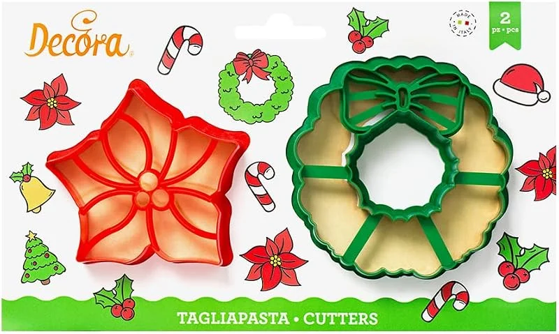 DECORA 0255038 JUEGO DE 2 CORTAPASTAS DE PLÁSTICO PARA GUIRNALDAS Y ESTRELLAS DE NAVIDAD — Hogar y cocina