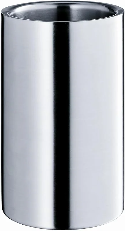 WMF Manhattan - Enfriador de Botellas 12 cm Mate con Pared Doble, Enfriador de Botellas de Vino y Champán, Cubiera de Acero Inoxidable Cromargan Mate — Vino y mesa festiva