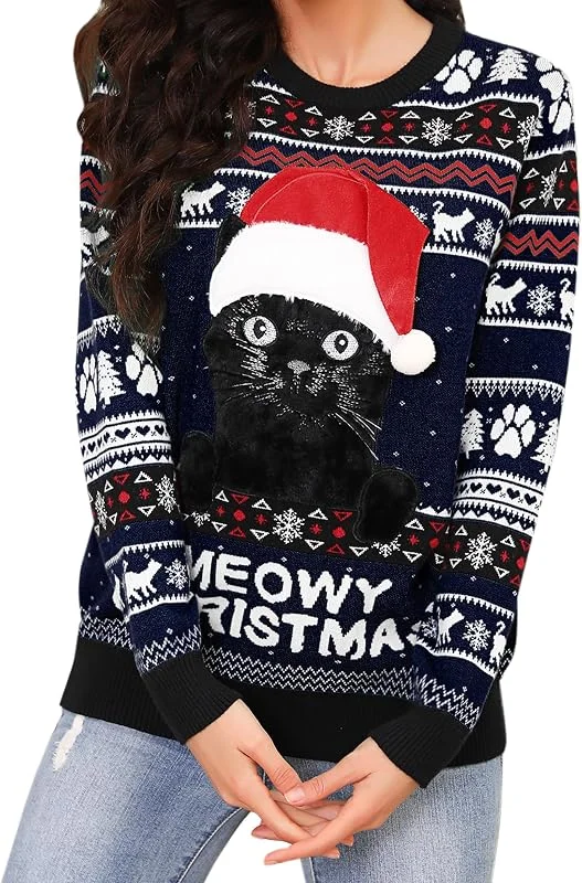 Visita la tienda de Jezonga Jersey Mujer Ropa de punto Invierno Cálido Manga larga — Ropa Navidad