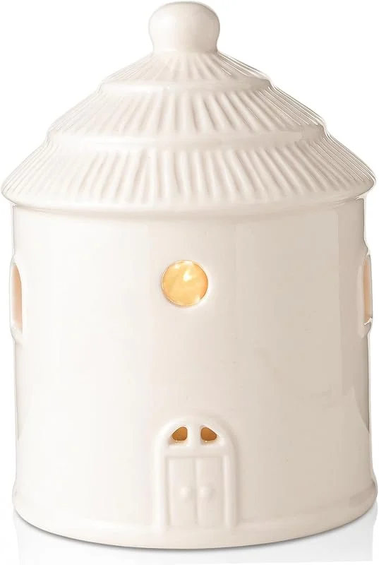 HoveeLuty Casas De Cerámica Casas De Pueblo Navideñas Iluminadas Casa De Cerámica Led Ahuecada para Mesa De Hogar Escritorio Decoración Navideña Estilo 4 Casa De Pueblo Navideña — Decoracion Navidad