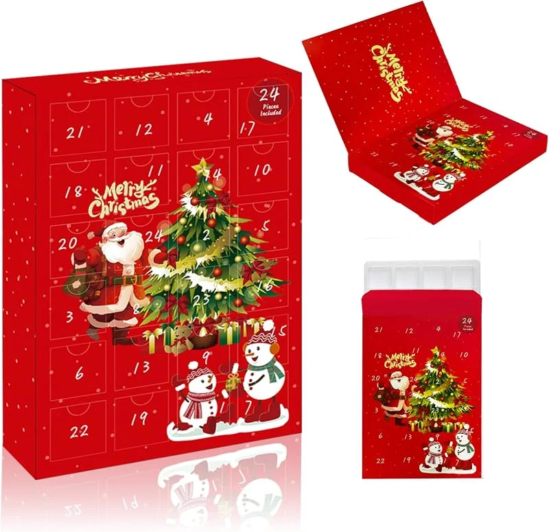 POPOYU 2024 Calendario Adviento para Rellenar DIY, 24 Caja Vacía Calendario Adviento, Mini Cajas de Regalo Puede Rellenar con Chocolates y Dulces para Niños, Joyas para Novia, Decoración Navideña — Adviento y mesa