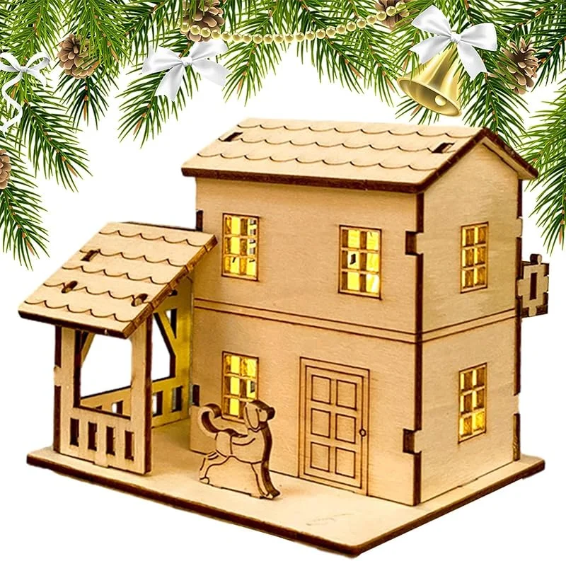 Genérico Pueblo de Casas de Navidad, Modelo de Pueblo navideño Iluminado — Decoracion Navidad
