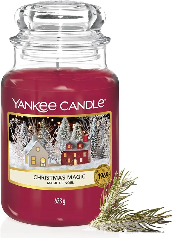 Visita la tienda de Yankee Candle Yankee Candle Vela aromática, Christmas Magic vela en tarro grande, Velas de larga duración: hasta 150 h, Regalos perfectos para mujeres — Cena a la luz de velas