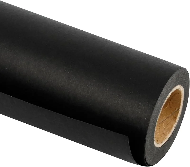 Visita la tienda de RUSPEPA RUSPEPA Rollo de Papel Kraft Negro - 44, 5 cm x 30 m - Papel Reciclable para Manualidades, Arte, Envolver Regalos, Embalaje, Correo, Envíos y Paquetería — Envoltorio regalo