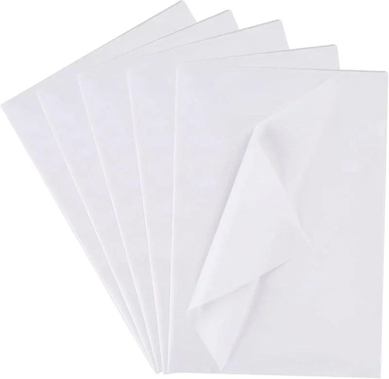 SenZee Papel de seda blanco, 100 hojas, 30 x 40 cm, hoja de papel de seda para envolver regalos, decoración de ramo de flores — Envoltorio regalo
