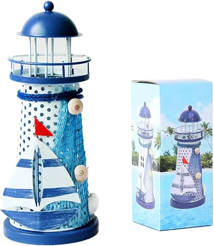 PAPU Portavelas Faro, portavelas de Metal, portavelas de Navidad, Altura 18 cm — Adviento y mesa