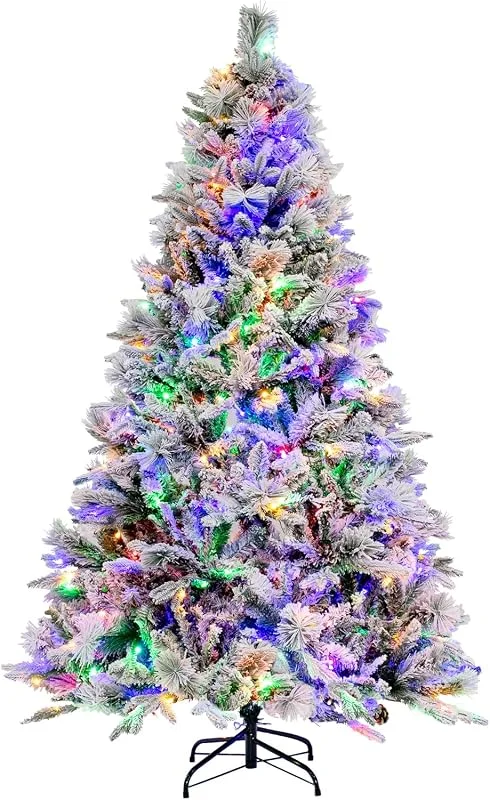 Visita la tienda de COSTWAY COSTWAY Árbol de Navidad Nevado con Luces 180cm, Arbol de Navidad con Luces Incorporadas con 240 Luces LED, 8 Modos, 850 Puntas PVC y PE, Arvore de Natal Hogar Fiesta — Decoracion Navidad