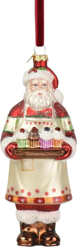 Decoris Adorno para árbol de Navidad, cristal, 15, 2 cm, diseño de Papá Noel — Decoracion Navidad