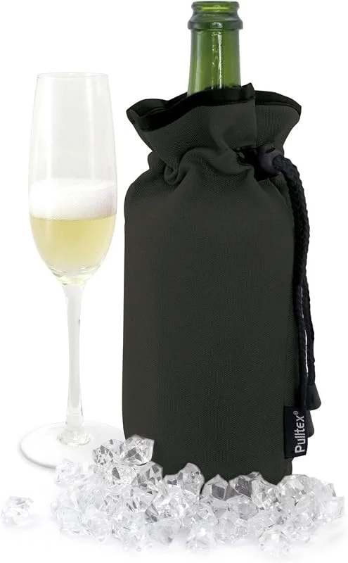 Pulltex champán Cooler Bag, Nailon, Negro, 18, 5 x 12 x 4.2 cm — Vino y mesa festiva