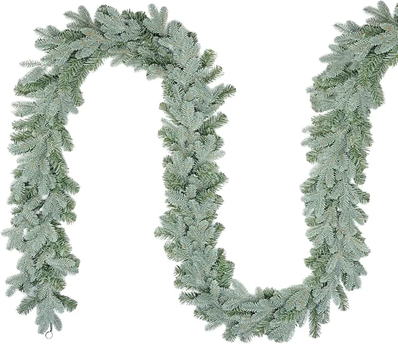Visita la tienda de SALCAR SALCAR Guirnalda de Navidad artificial de alta calidad, 500 cm, color verde grisáceo, guirnalda de abeto real para puerta, ventana y balcón, guirnalda de ramas de abeto para decoración navideña para — Decoracion Navidad