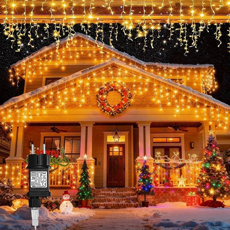 Visita la tienda de Loyyz Cortina Luces Navidad Exterior, 5M 200 LED Guirnalda Luces Navidad de IP44 Impermeable Con 8 Modos, Guirnaldas Luminosas Decoración Interior y Exterior Para Fiestas, Bodas, Jardín, Ventana
