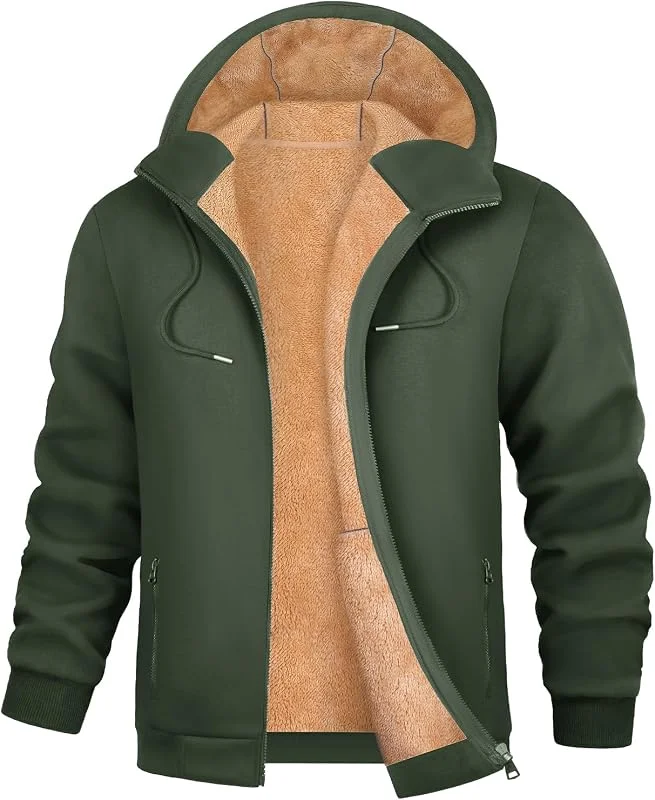 Visita la tienda de PASUDA Sudadera con Capucha Hombre con Forro Polar Invierno Chaqueta Sudadera de Cremallera Completa Cómoda Manga Larga Informal Cálido Hoodie Abrigo con Bolsillo — Ropa Navidad