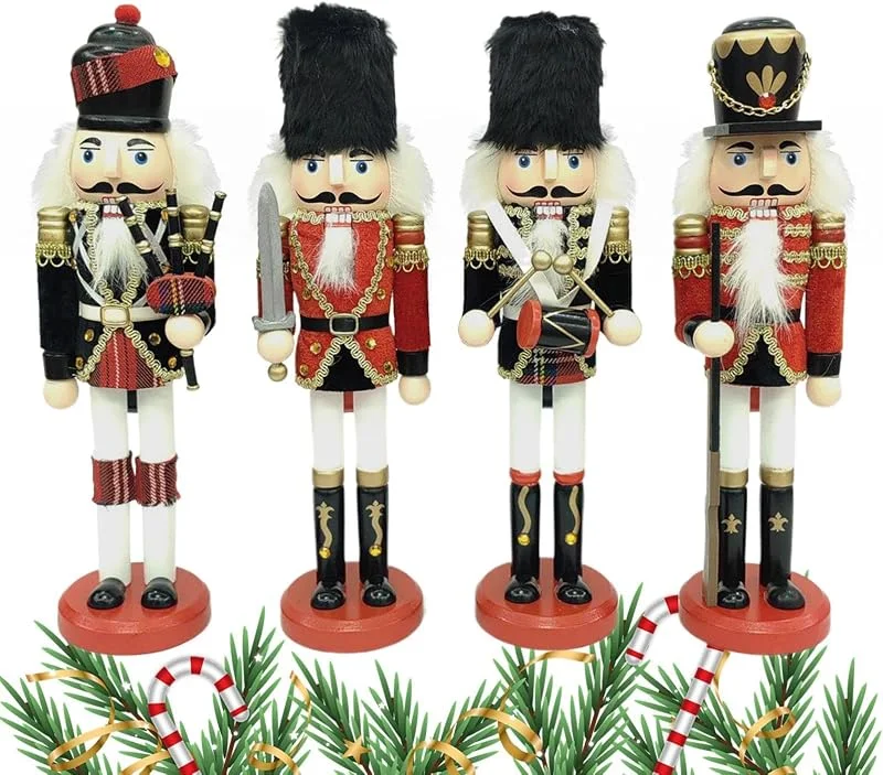 Generisch Figuras de cascanueces de Navidad 4 piezas decorativas festivas — Decoracion Navidad