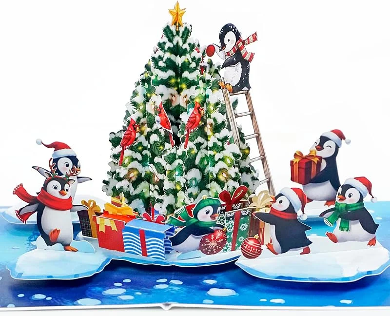 Visita la tienda de CUT POPUP.COM CUTPOPUP Pingüino Tarjetas Navidad 2025, Tarjetas de Navidad, Navidad 3D, Christmas Cards, Xmas Cards (Penguin Xmas) CN316ES — Ropa Navidad