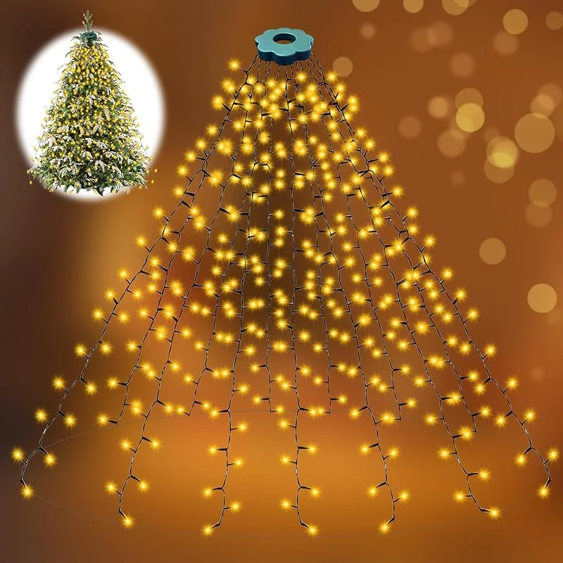 POIFL Guirnalda De Luces Led Para Árbol De Navidad De 400 Led, 2 m x 16 Hilos Con Enchufe, 8 Modos De Iluminación, Temporizador, Ideal Para Decoración Navideña De Interior y Exterior, Ideal Para Árboles De — Luces Navidad