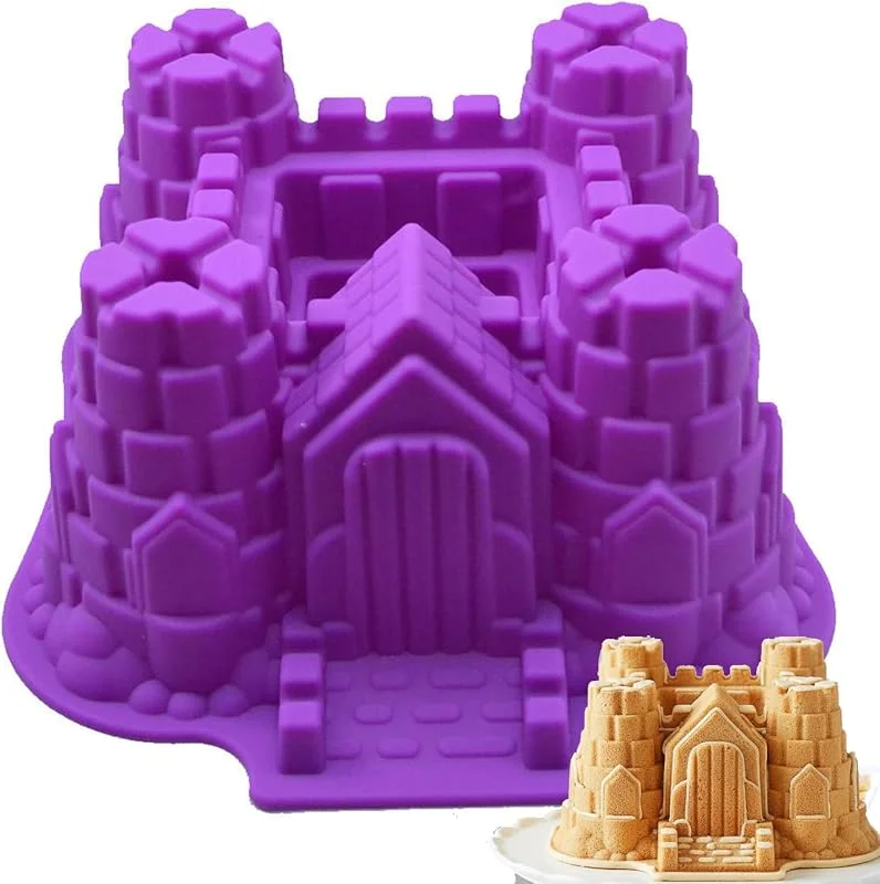 Visita la tienda de RoseFlower RoseFlower Moldes de silicona para pasteles, moldes de pan, moldes de fondant, moldes de juguete, molde de castillo 3D para niños, decoración de pastel de cumpleaños de Navidad (color aleatorio) — Hogar y cocina