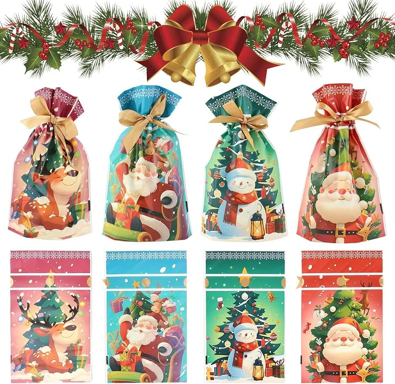 LdawyDE Bolsas Regalo Navidad Pequeñas, 50 Pcs Bolsas Navidad Pequeñas - A — Envoltorio regalo