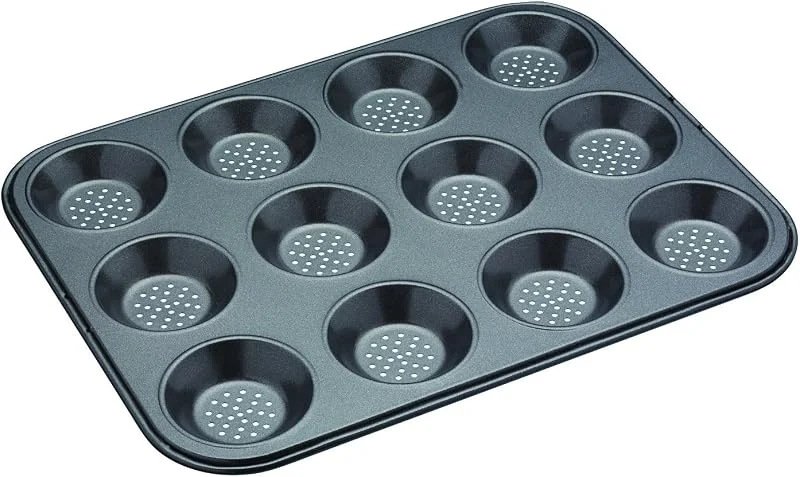 Visita la tienda de Master Class MasterClass Crusty Bake Bandeja perforada para tartas de carne, sin PTFE, PFOA ni BPA, resistente acero al carbono de 1 mm de grosor, 32 x 24 cm, 12 agujeros, gris — Hogar y cocina