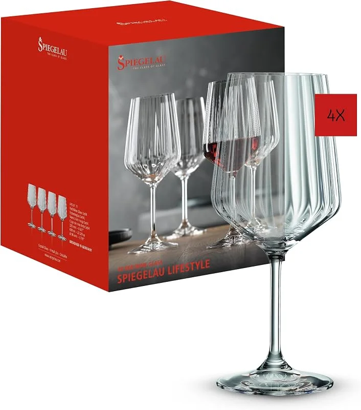Spiegelau & Nachtmann 4450171 - Juego de 4 copas de vino tinto (cristal, 630 ml) — Vino y mesa festiva