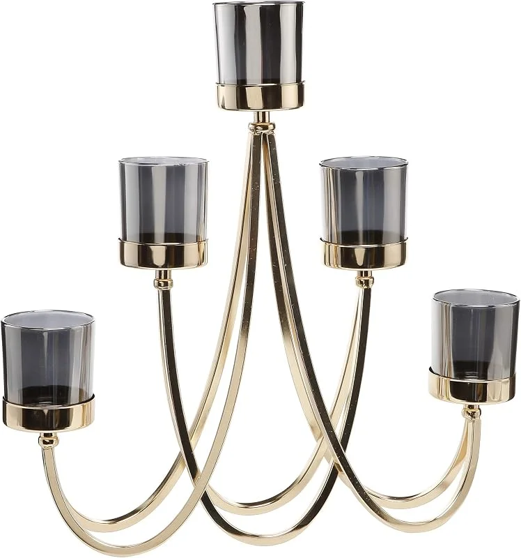 Goebel Candelabro Dorado 40, 5 x 35 y Elefante — Cena a la luz de velas