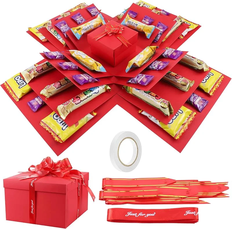 Visita la tienda de JIANTA JIANTA Caja Regalo Explosión de 5 Capas, Sorpresa para Aperitivos con Cinta — Envoltorio regalo
