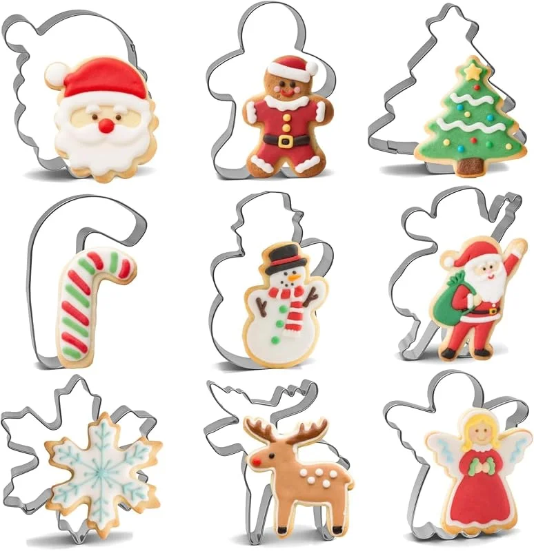 Silkenaire Cortadores de Galletas Navidad 9 Piezas Moldes para Galletas — Hogar y cocina